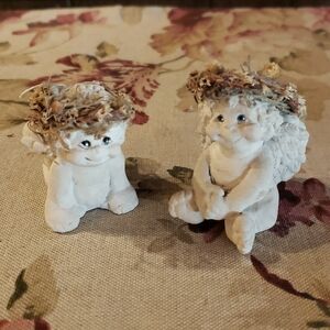 DREAMSICLE Angel Figurines - Charity - Lot of 2 - VTG